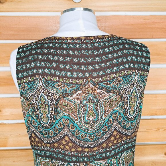 Charter Club Lined Maxi Dress Multicolor Size 14 Sleeveless Great Condition - Picture 7 of 11